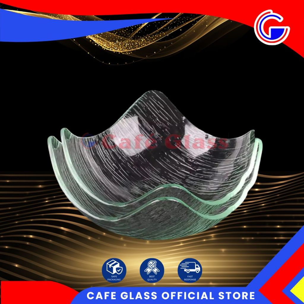 Mangkok Akrilik Bening Kristal Tebal - Wadah Saji Prasmanan Hotel Catering Nampan Display Kue Sushi Buah
