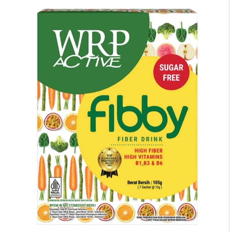 Jual WRP Active Fibby Minuman Serat box isi 7 pcs x 15 gram | Shopee ...