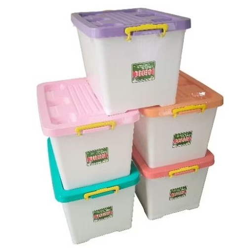 Jual Box container roda putih 82 liter Penyimpanan Wadah barang ...