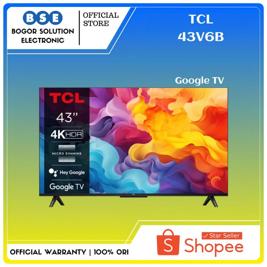 Jual TV TCL 43 Inch Google TV 43V6B 4K UHD Google TV TCL 43V6B 43 ...
