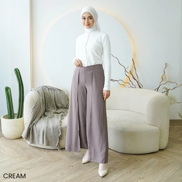 Celana Kulot Ceruty Layer Wanita Highwaist Premium Korean Style Pinggang Karet Sheram