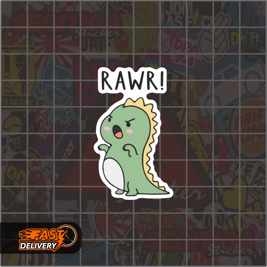 Jual Sticker Dino Rawr Ukuran 3 x 5 Cm | Shopee Indonesia