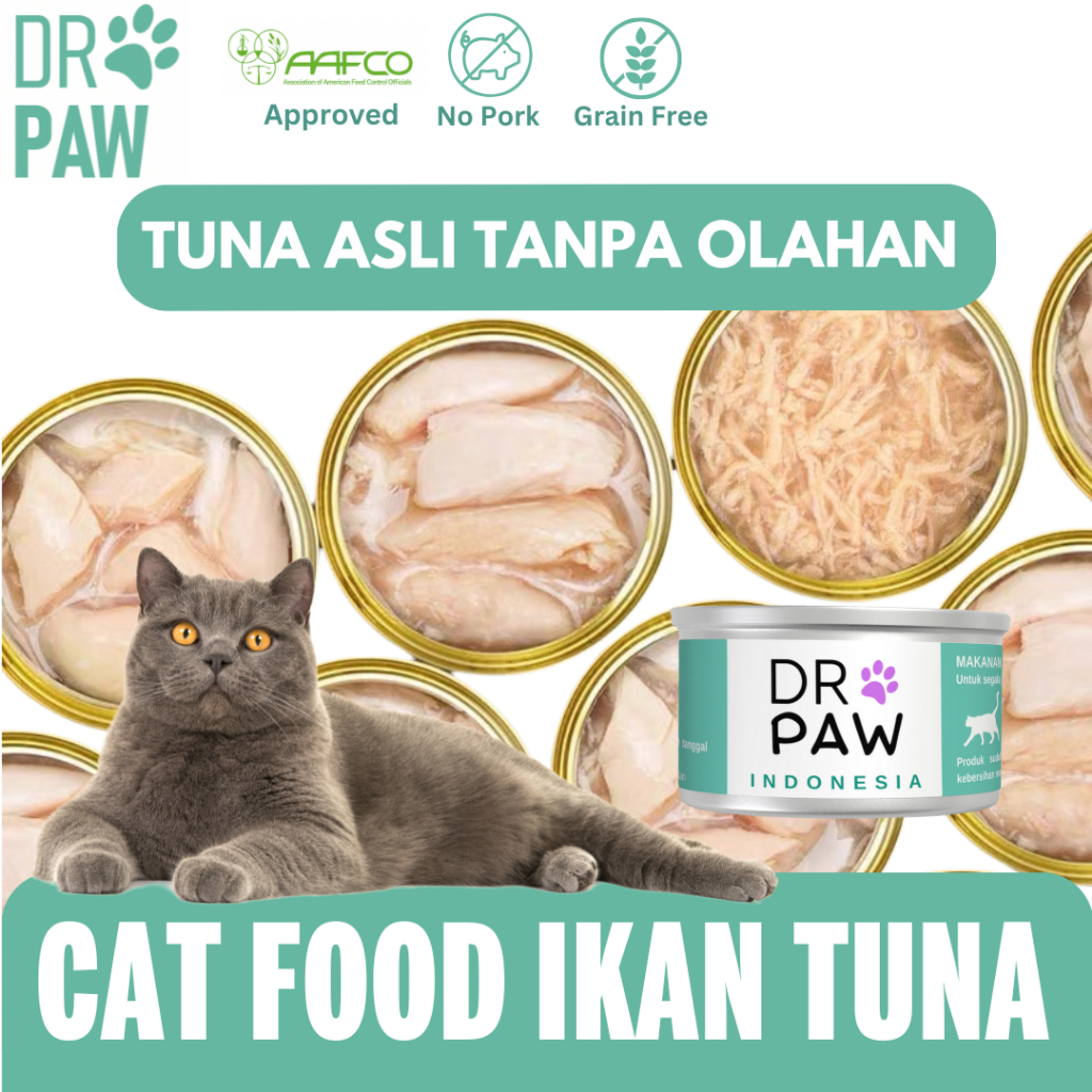 Jual DR PAW - Makanan kucing basah 85 gr Daging Tuna Putih untuk kucing ...