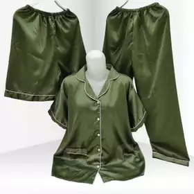 Baju Tidur Piyama Wanita 3in1 XL Satin Velvet Premium