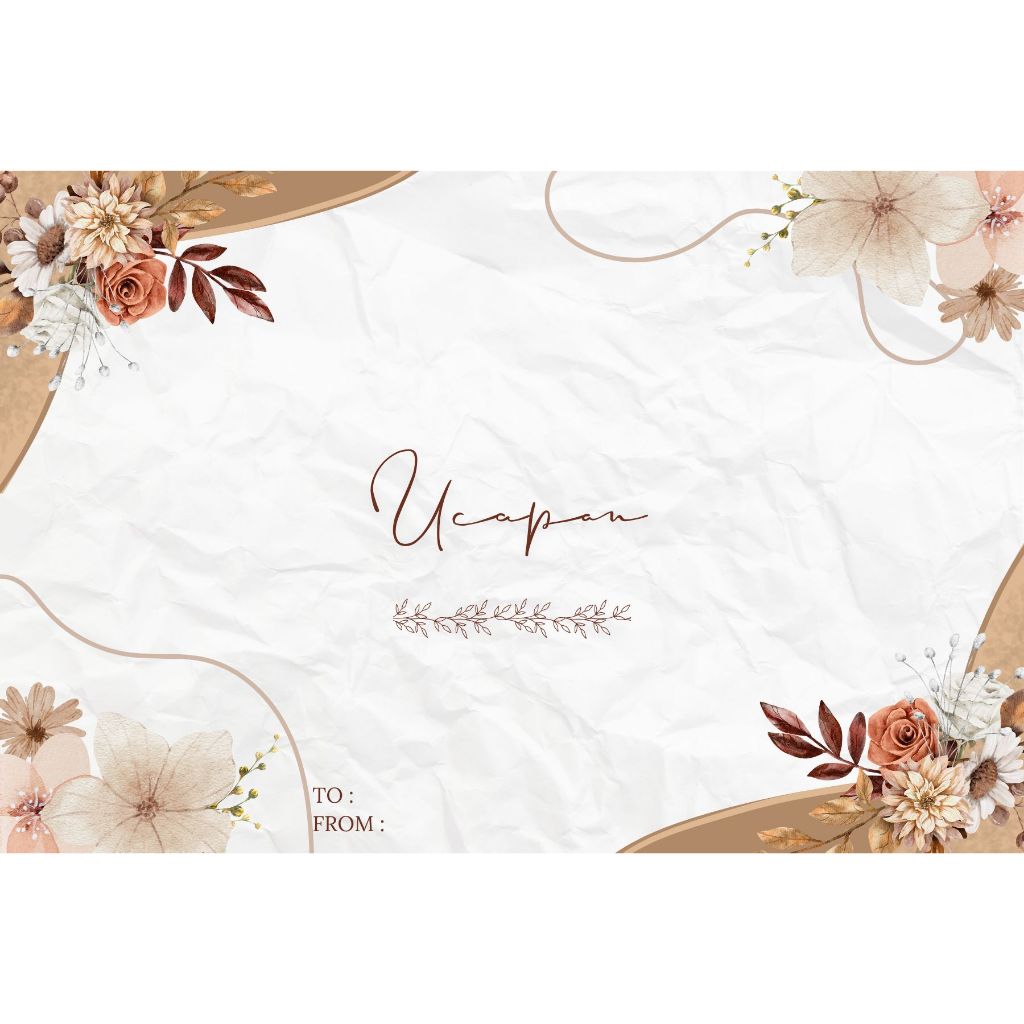 (Cafe Glass) Kartu Ucapan Desain Custom - Greeting Card Untuk Hampers, Kado, Parsel Lebaran - Tambahan Order Packing