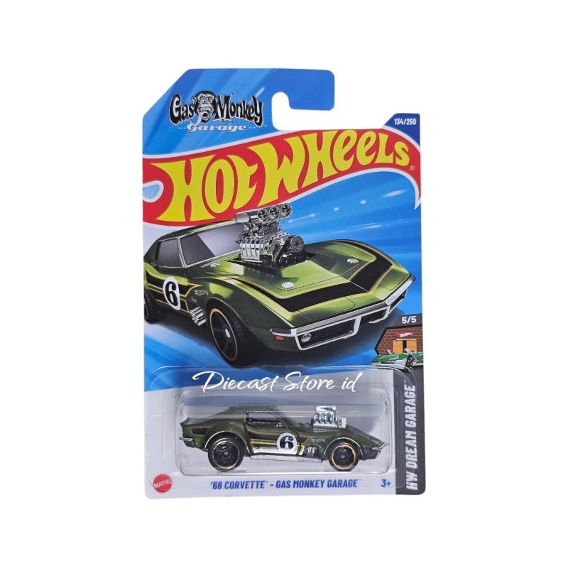 Hot Wheels - '68 Corvette Gas Monkey - Série Dream Garage - 134/250 - Neuf Sous Blister