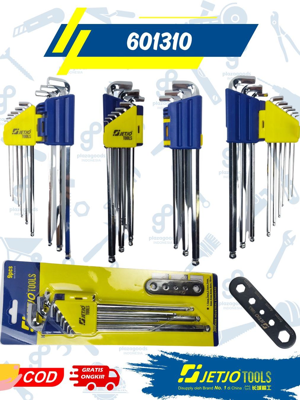 Jual Kunci L Stubby Set 9 Pcs HEX KEY SET STUBBY Jetjo Tools Kunci L ...