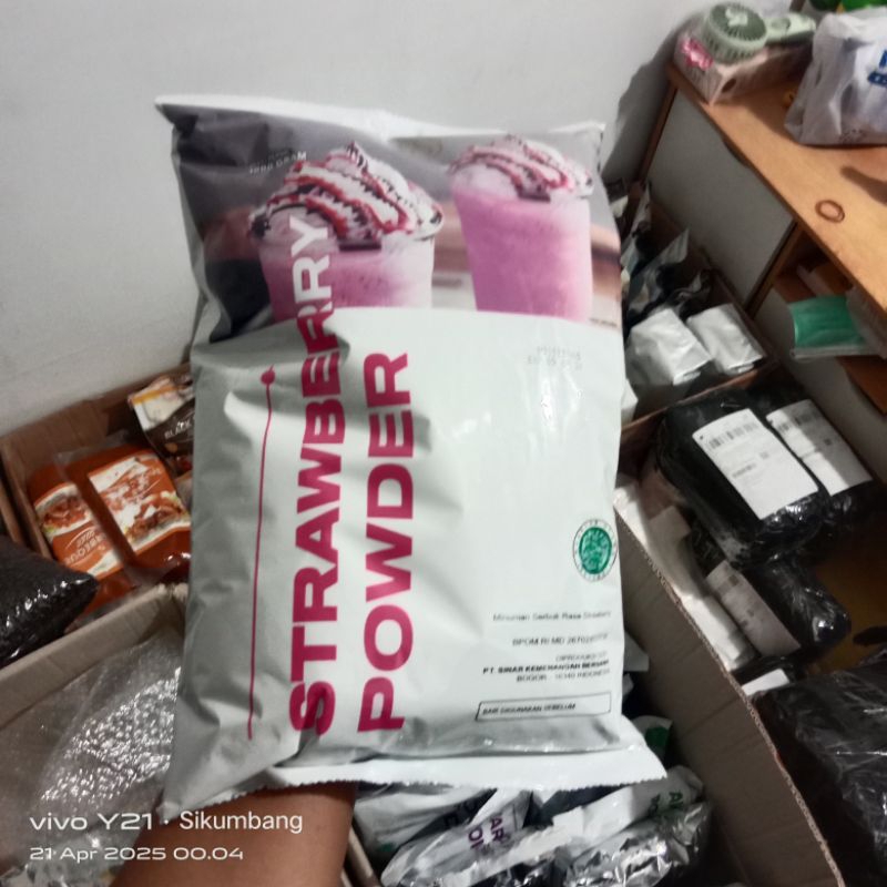 Jual Strawberry Powder Minuman Premium JBD 1000 Gram | Shopee Indonesia