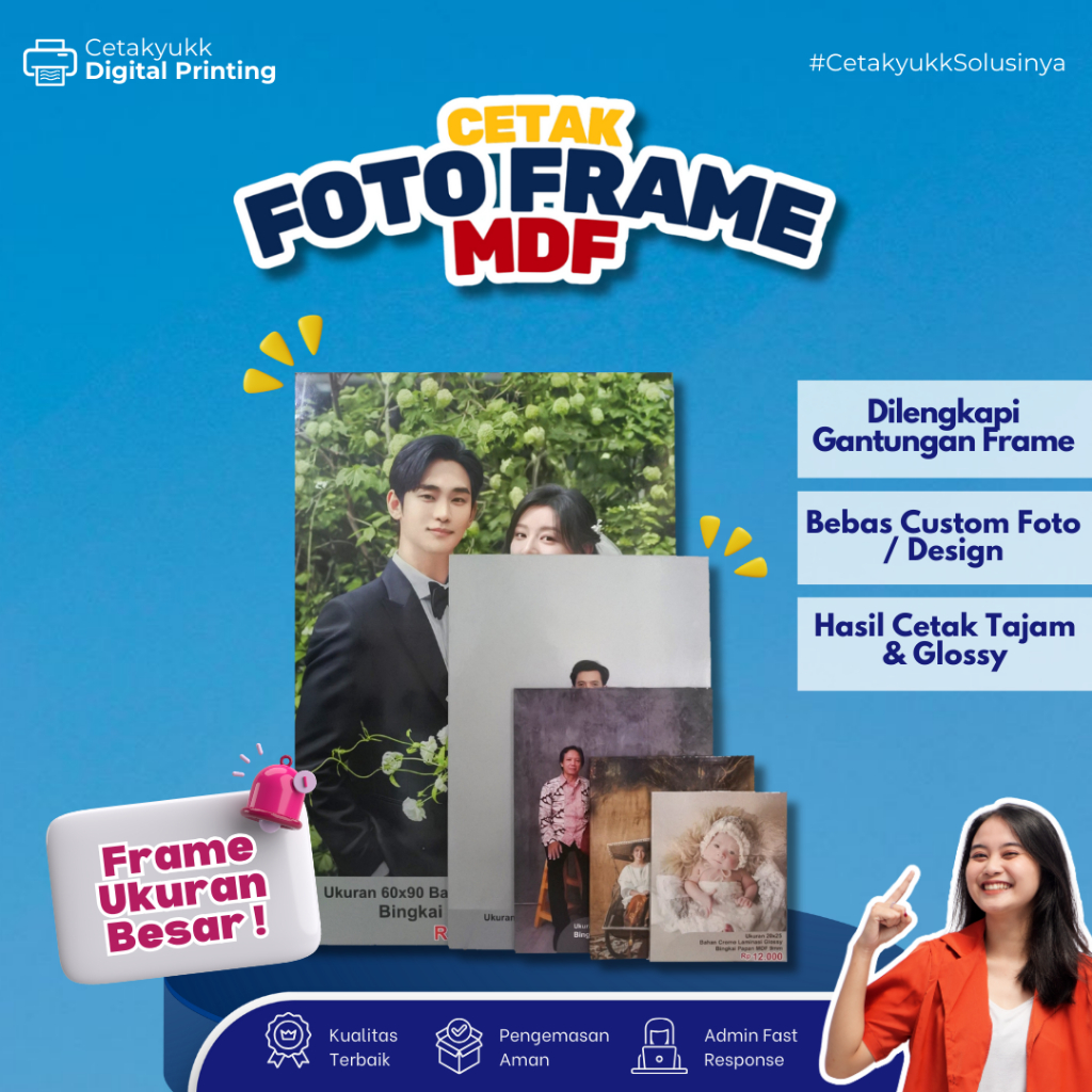 Jual Cetak Foto Frame Full Color Bingkai Kayu MDF Ukuran 40 x 60 Cm ...