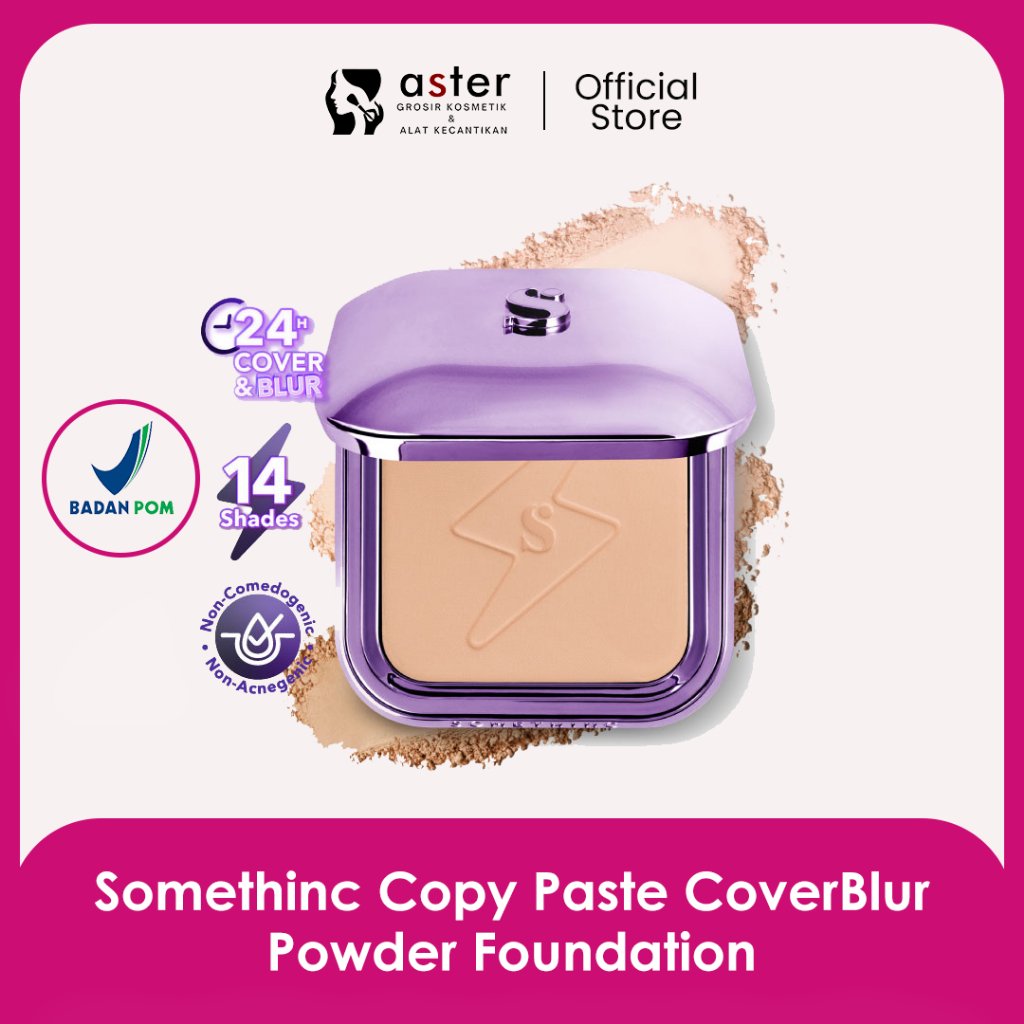Jual Aster Kosmetik - Somethinc Copy Paste Cover Blur Powder Foundation ...