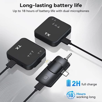 TNW F11 2 Wireless Microphone Clip On 2 Mikrofon Lavalier Hp Kamera Vlog Youtuber Live Streaming