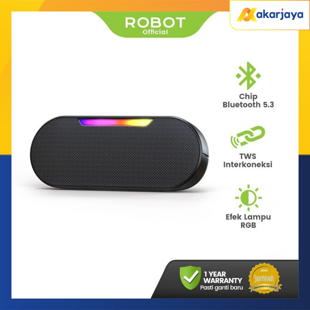 Jual ROBOT RB230 Speaker Bluetooth 5.3 Super Bass Portabel 5W dengan ...