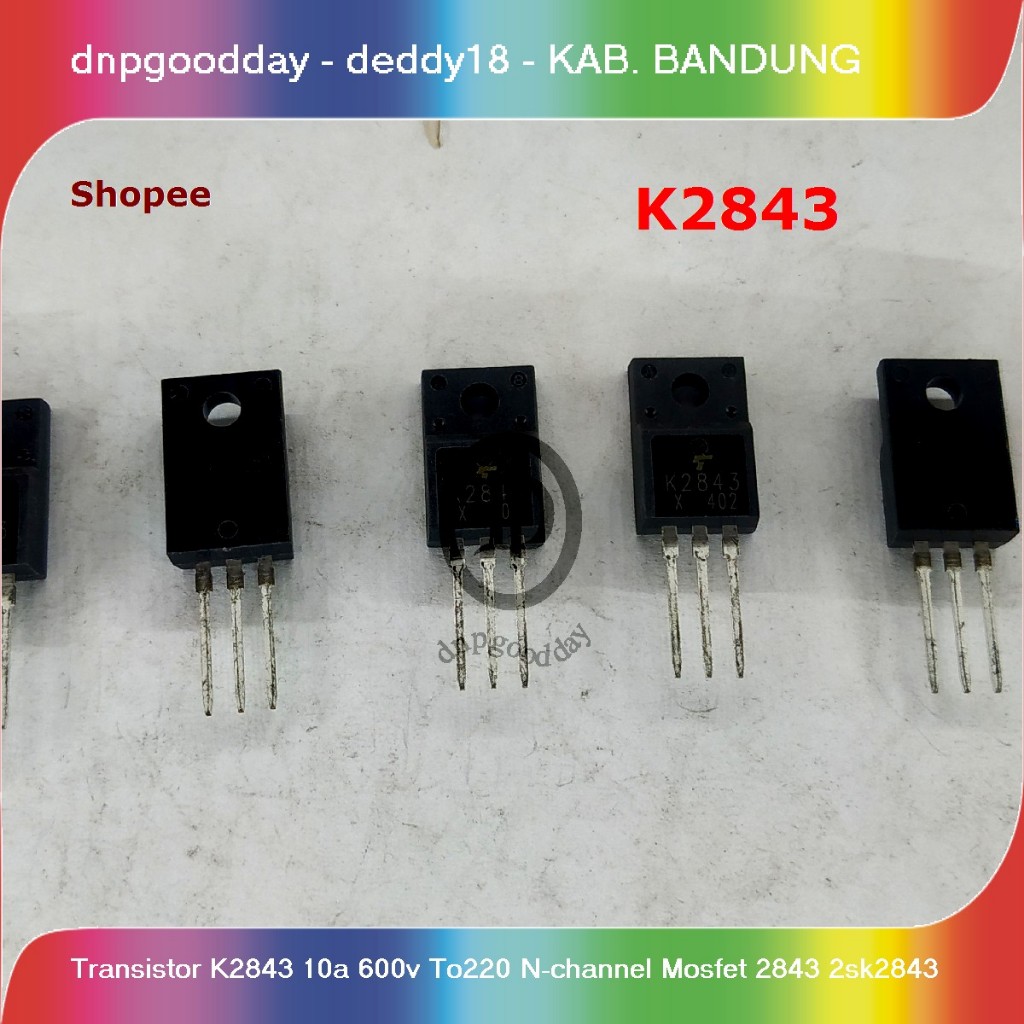 Jual transistor k2843 10a 600v to220 n-channel mosfet 2843 2sk2843 ...