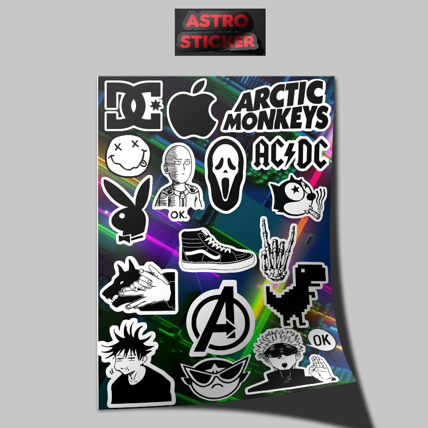Jual stiker vinil premium hitam putih DG group / stiker hp dan helm ...