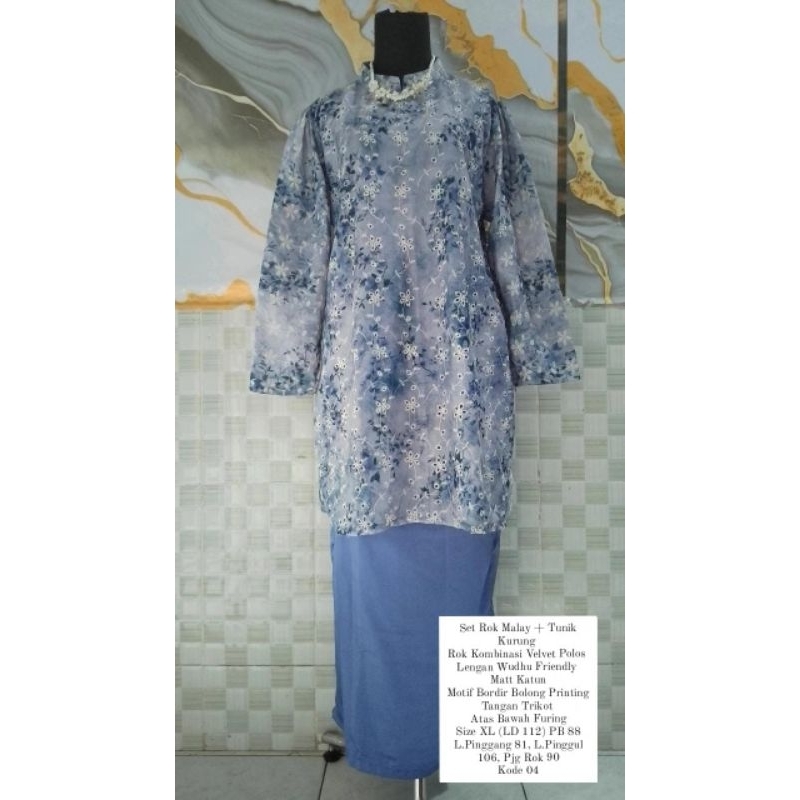 Jual Set Rok Kurung Melayu Bordir Bolong Motif By Habar | Shopee Indonesia