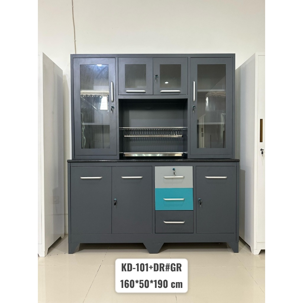 Jual Kitchen Cabinet Lemari Dapur Plat Besi 101N grey | Shopee Indonesia