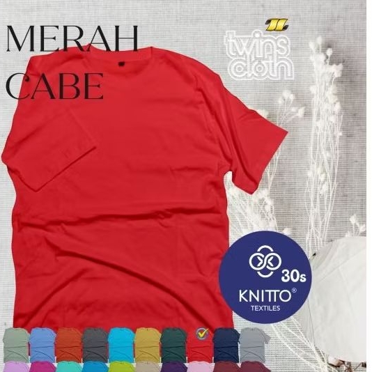 Jual Kaos Polos Cotton Combad Knitto 30s Pria Wanita Kerah Bulat Bahan ...