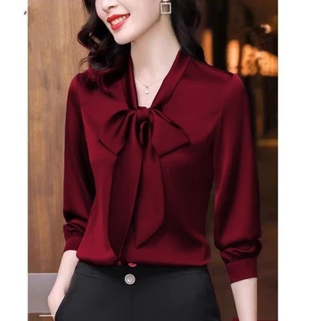Blouse Korea Wanita Yoona Lengan Panjang Atasan Wanita Kerja Kantor Premium M L Xl Xxl Xxxl