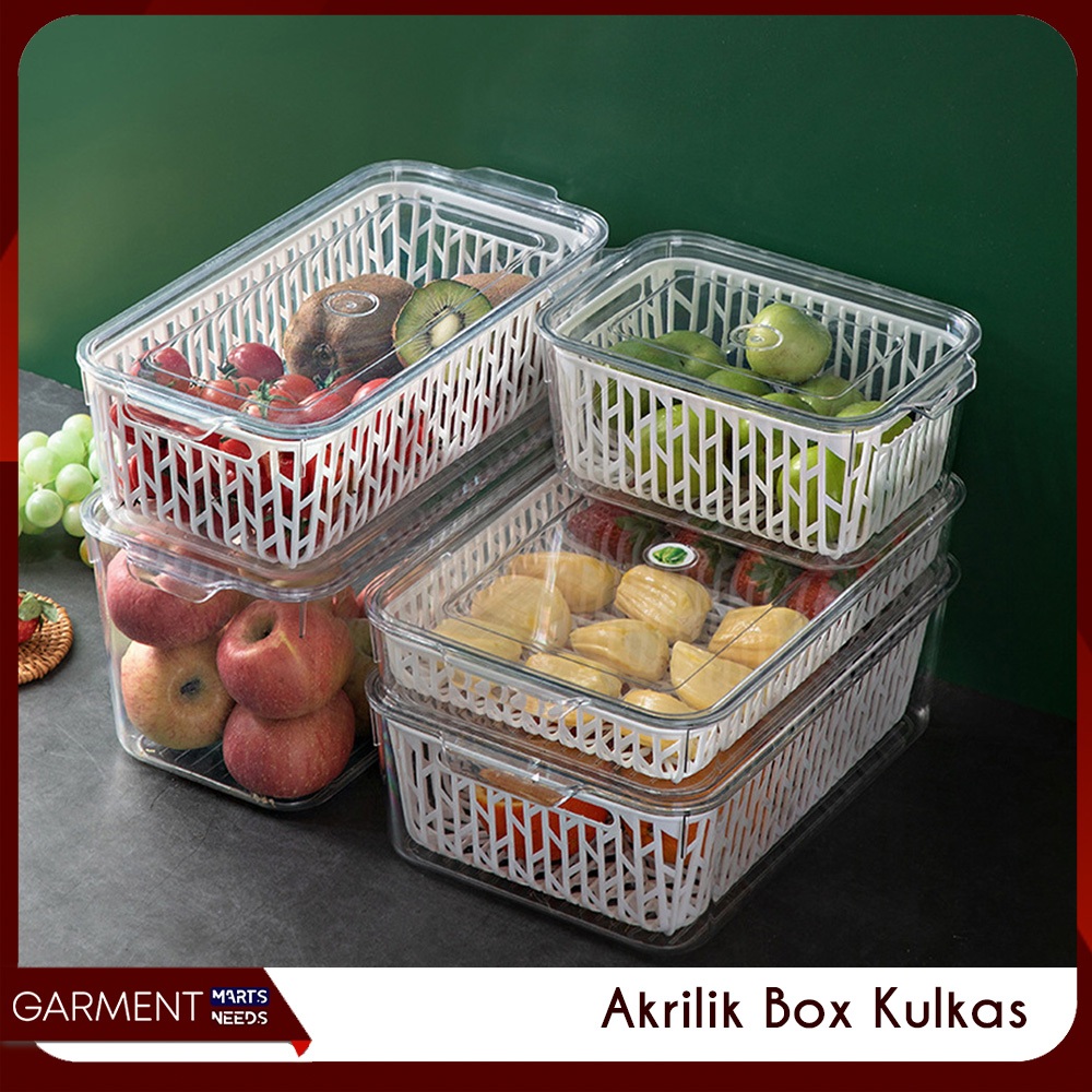 Jual Food Container Kotak Makanan Buah Sayur Keranjang Kulkas Akrilik ...
