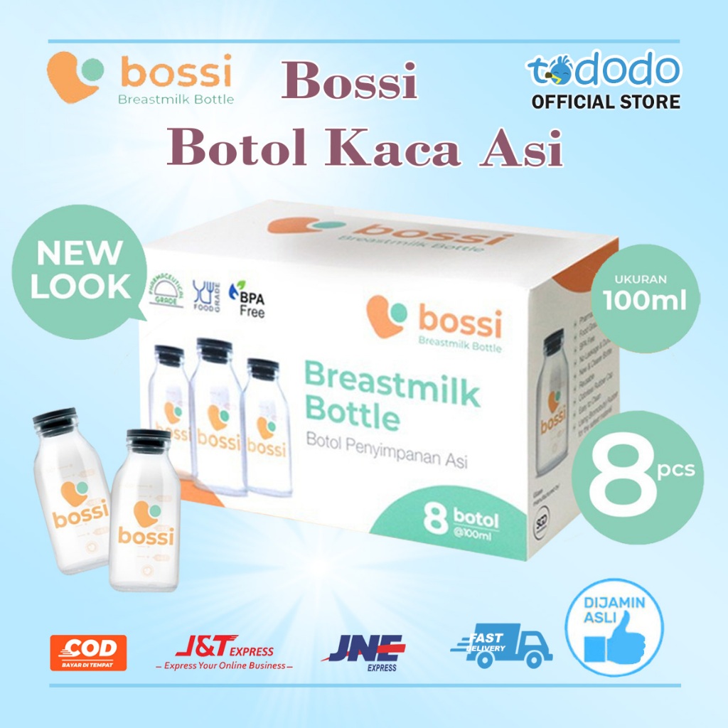 Jual Bossi Botol Kaca ASI - Botol Penyimpanan ASI 100ml | Shopee Indonesia