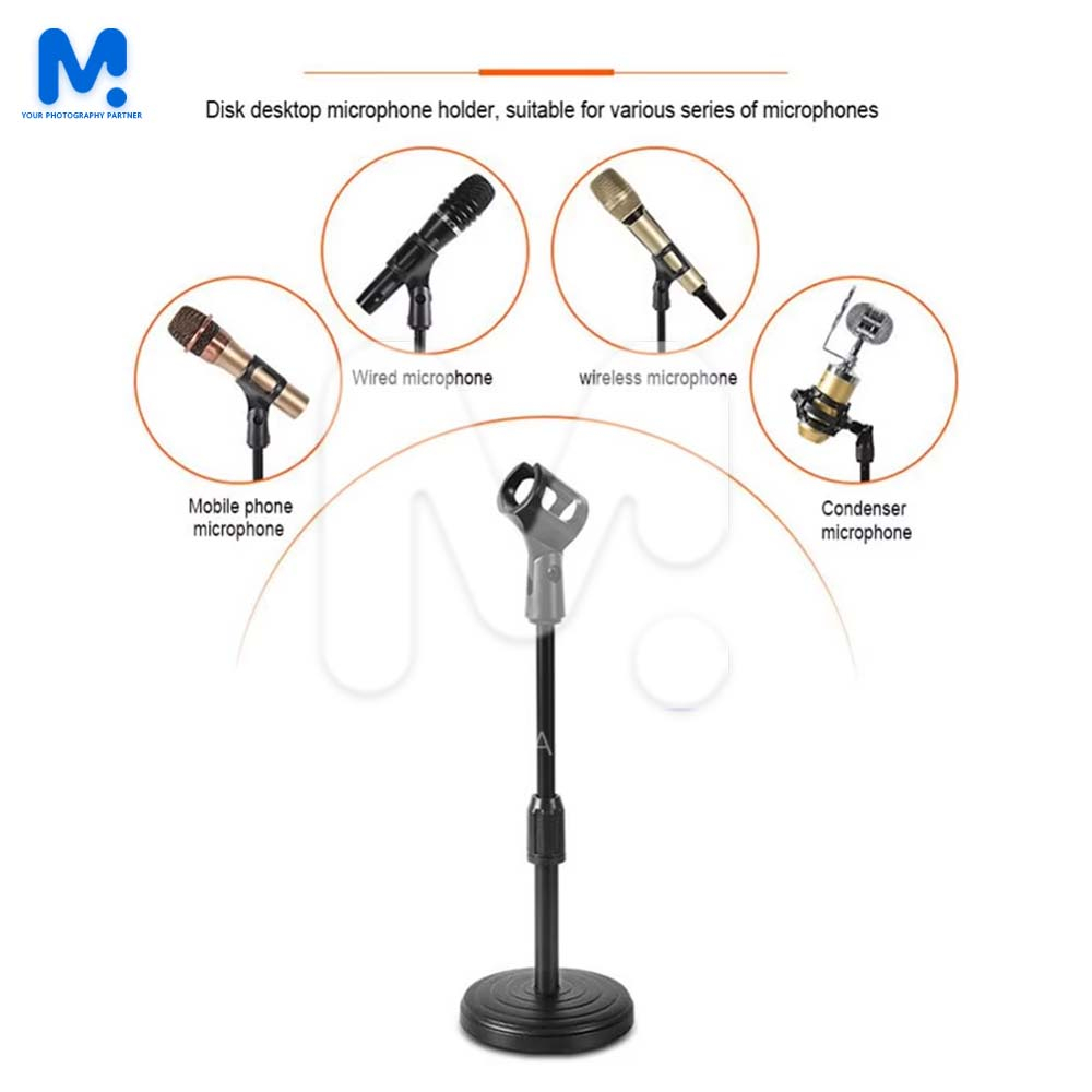 Jual Stand Mikrofon Desktop Disc Microphone Adjustable Height | Shopee ...