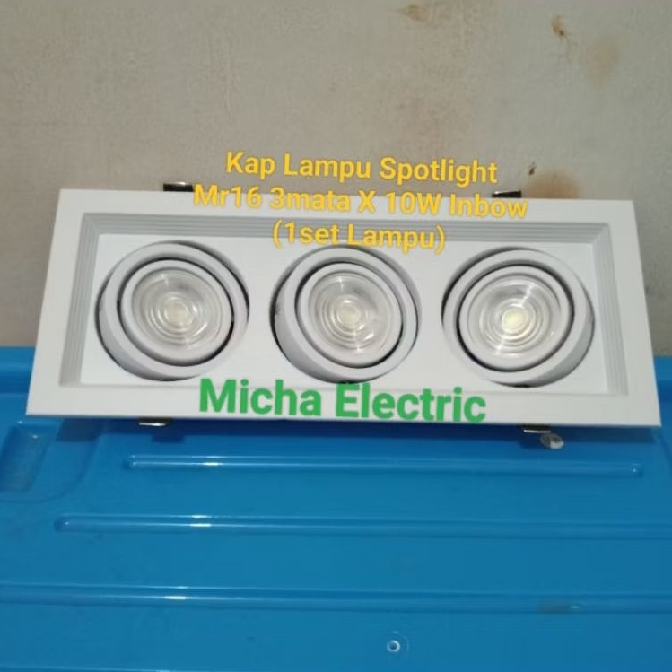 Jual Kap Lampu Spotlight Mr16 3x10W Inbow/ Lampu LED Downlight Halospot ...