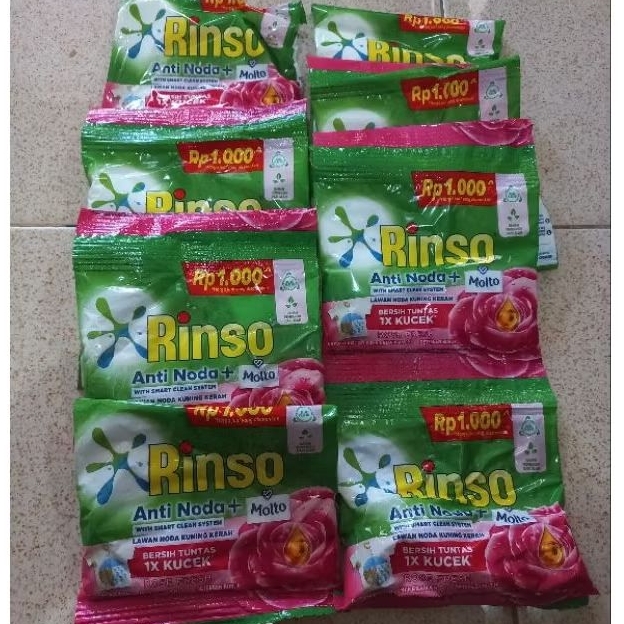 Jual Paket hemat 18 sachet Sabun Cuci Baju Deterjen Bubuk Rinso Renteng ...