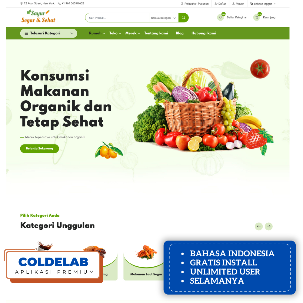 Aplikasi Web Ecommerce Sayur Buah Makanan Source Laravel