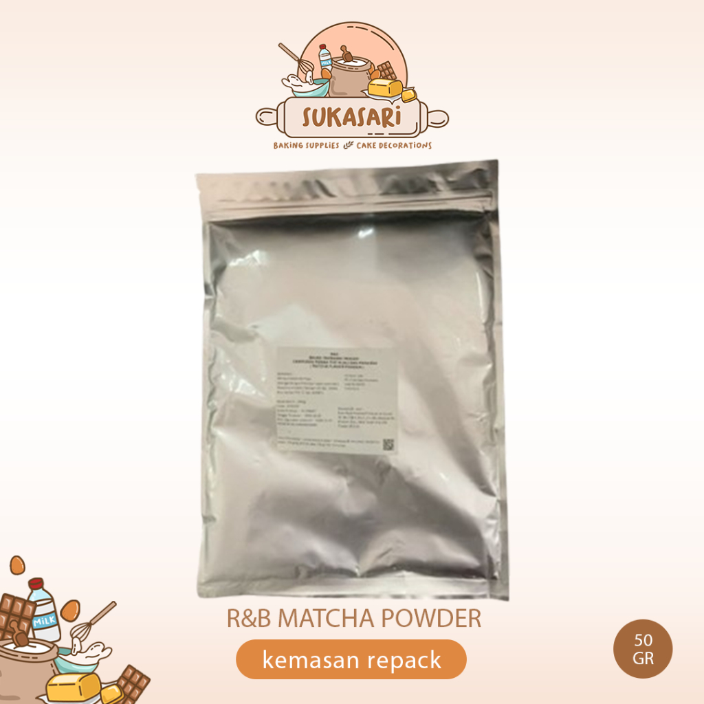 Jual R&B Matcha Powder 50gr / RnB Green Tea Powder / Bubuk Teh Hijau 50 ...