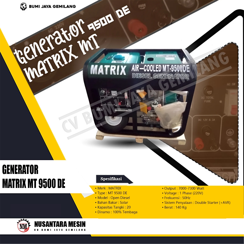 Jual GENERATOR MATRIX MT 9500 DE | Shopee Indonesia