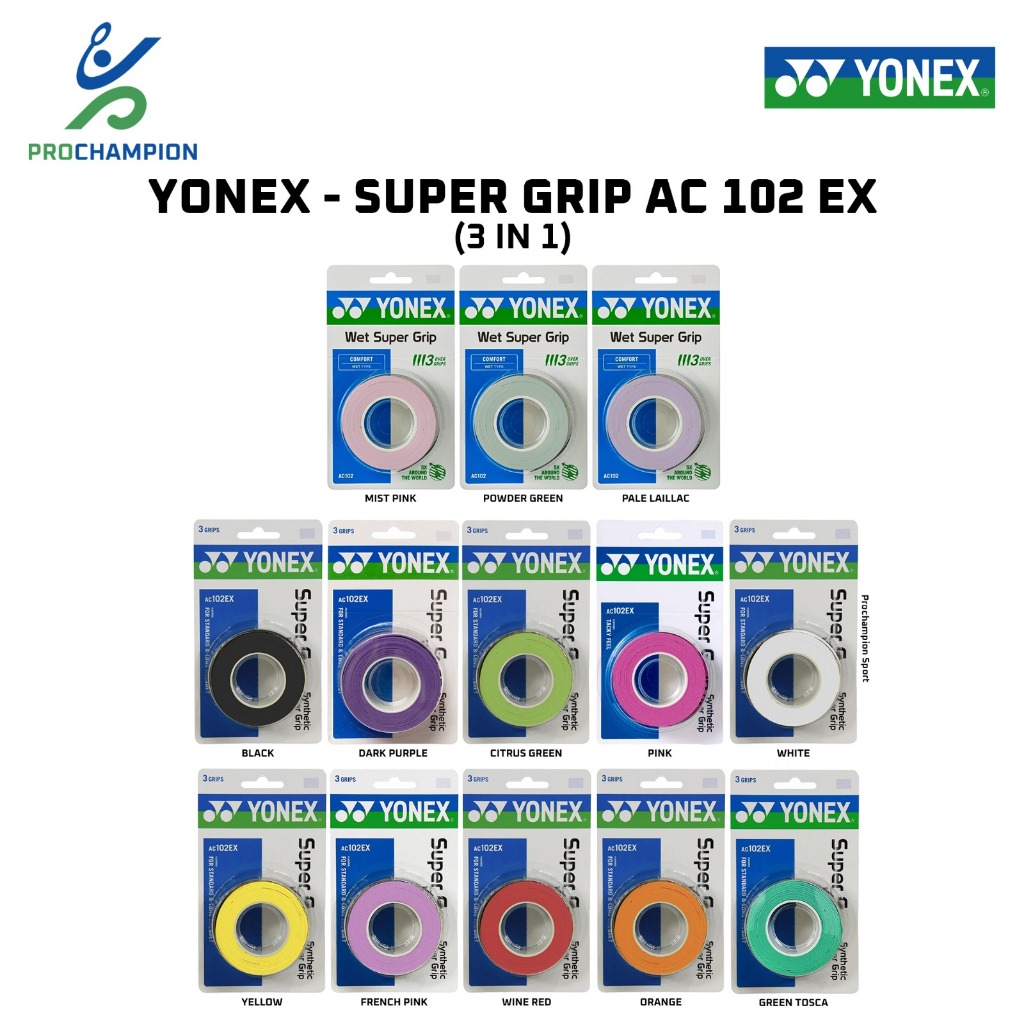 Jual Super Grip Tape Yonex AC102EX / AC 102 EX ( 3 in 1 ) | Shopee ...