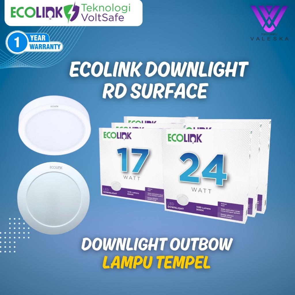 Jual Ecolink Downlight RD Surface 17W 24W Lampu Plafon Tempel Cahaya ...