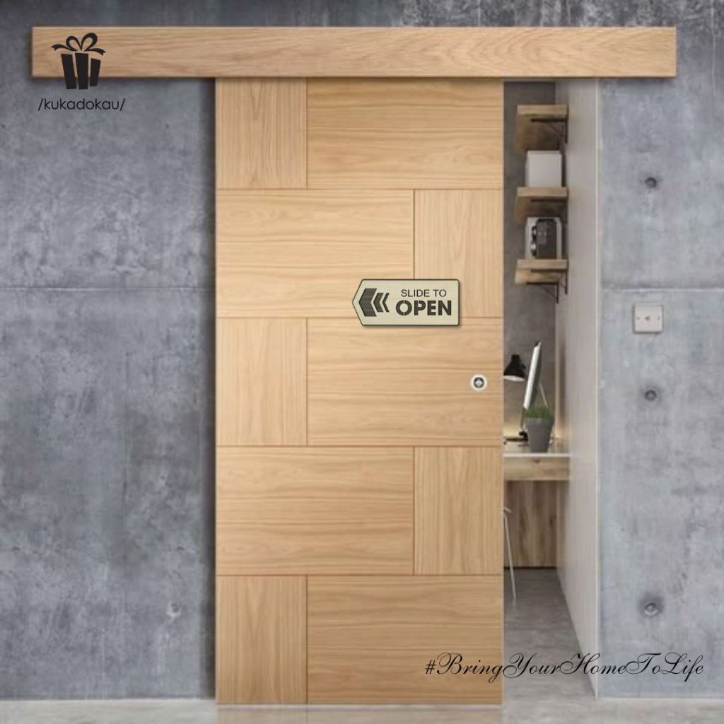 Jual Kukadokau - Signage Slide to Open Pintu Bahan Kayu Minimalis ...