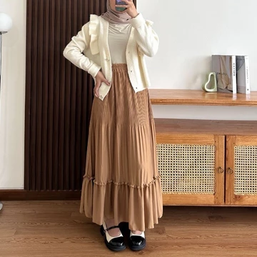 Rok Plisket Susun Mayung Skirt Ruffle Hyget Polos Premium Rok Wanita Anti Nerawang Korean Style