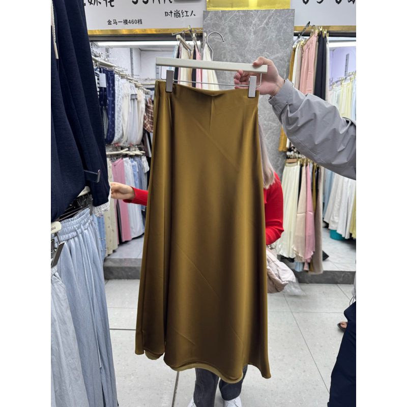 CN729 1701 ROK SATIN PLAIN MERMAID MAXI SKIRT XINGWANG