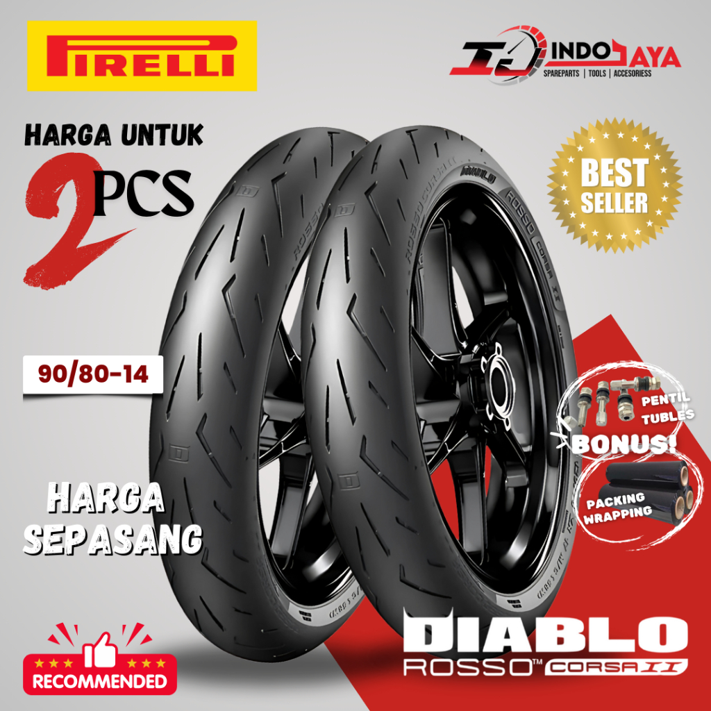 Jual [PAKET SEPASANG 2 BAN] BAN PIRELLI DIABLO ROSSO CORSA 2 ( 90/80-14 ...