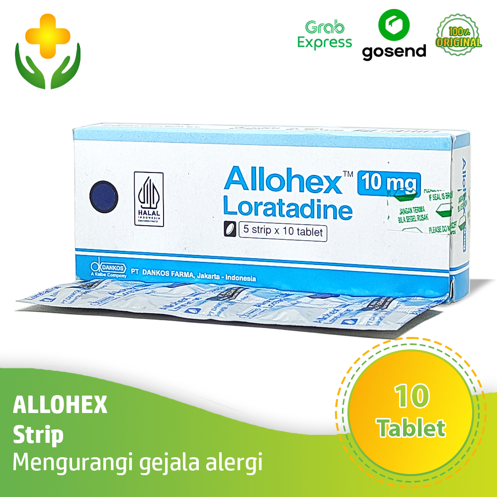 Jual Allohex 1 Strip 10 Tablet - Obat Alergi Pilek Biduran Tanpa Kantuk ...