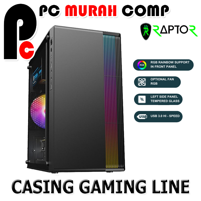Jual Casing PC Raptor LINE GAMING Free 1 Fan RGB & PSU | Shopee Indonesia