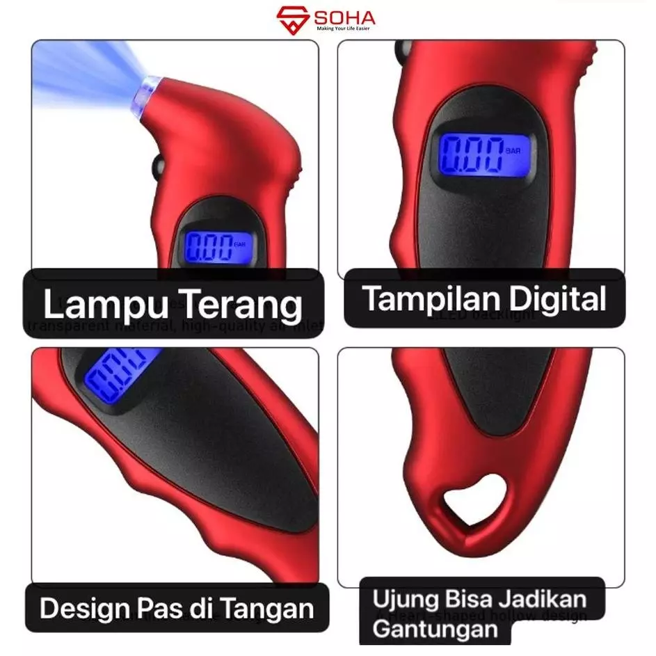 Alat Cek Tekanan Angin Ban Digital! Praktis untuk Mobil & Motor