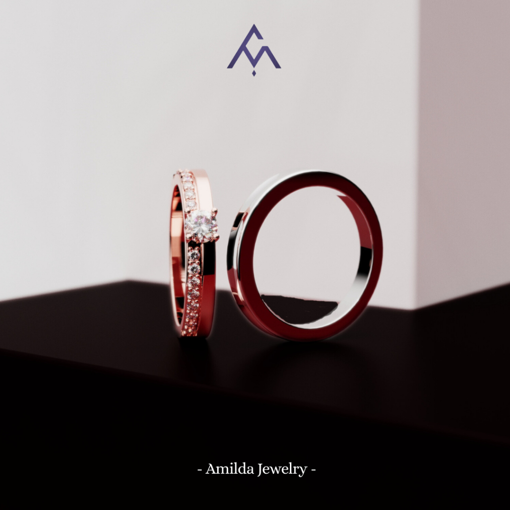Jual Cincin Tunangan Couple Nikah Kawin Lamaran Perak Palladium ...
