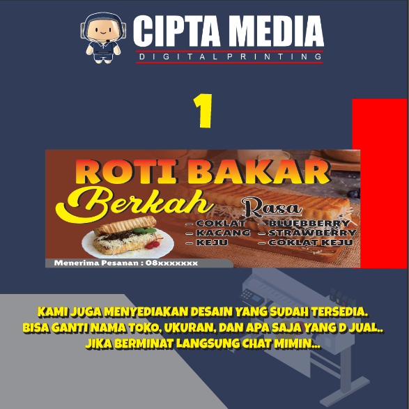 Jual Spanduk Banner Roti Bakar Free design Free Custom | Shopee Indonesia