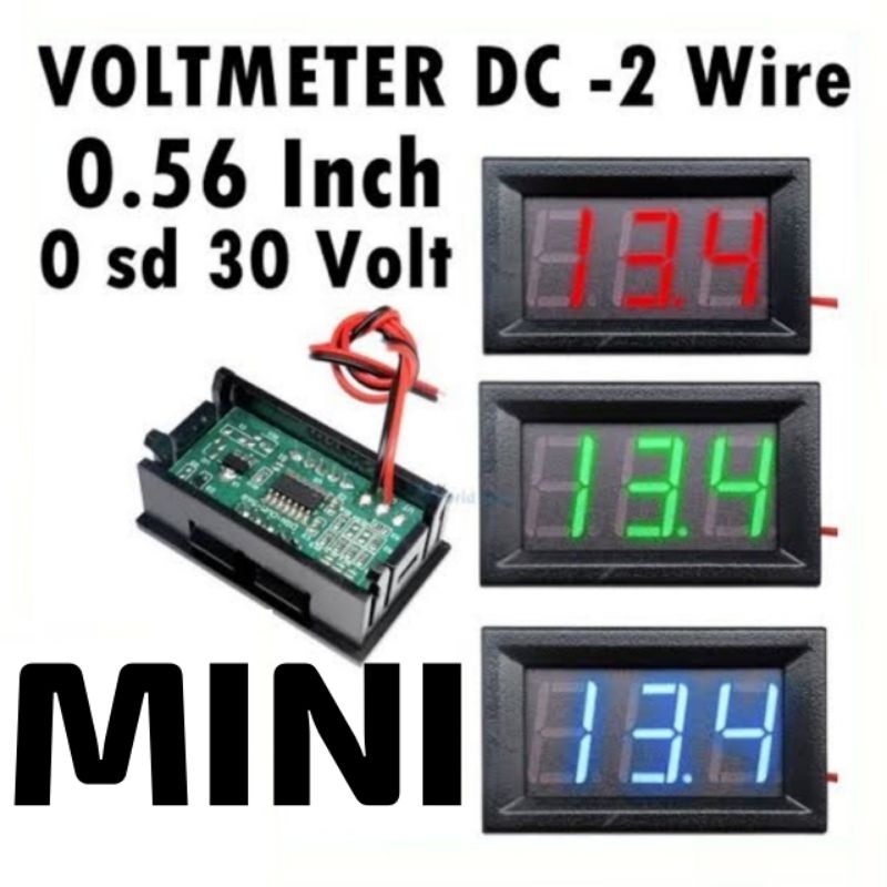 Jual Voltmeter DC Mini 4,5V - 30Volt | Shopee Indonesia