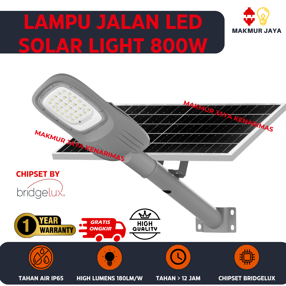 Jual Lampu Jalan Tenaga Surya 800 W Watt PJU LED SOLAR LIGHT 800W SUPER ...