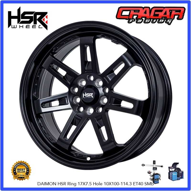 Jual Velg Racing Model JDM r17 lubang 5 Full Black buat veloz hrv ...