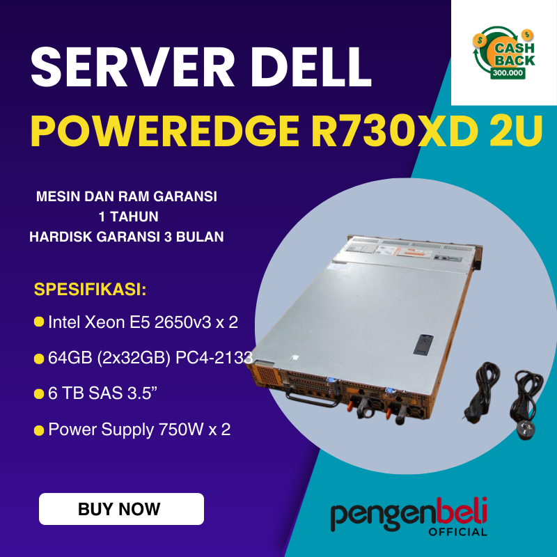 Jual Server Dell PowerEdge R730XD 2U /Intel Xeon E5 2650v3 x 2 / Ram ...