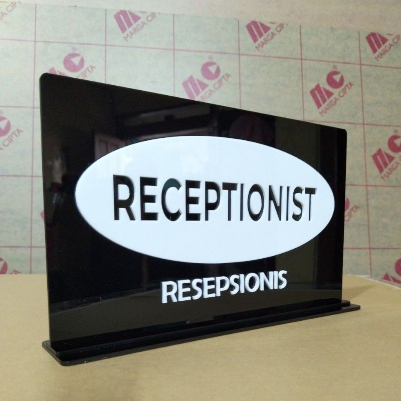 Jual Sign In Receptionist / Resepsionis Akrilik Timbul Bolong , 23x13 ...