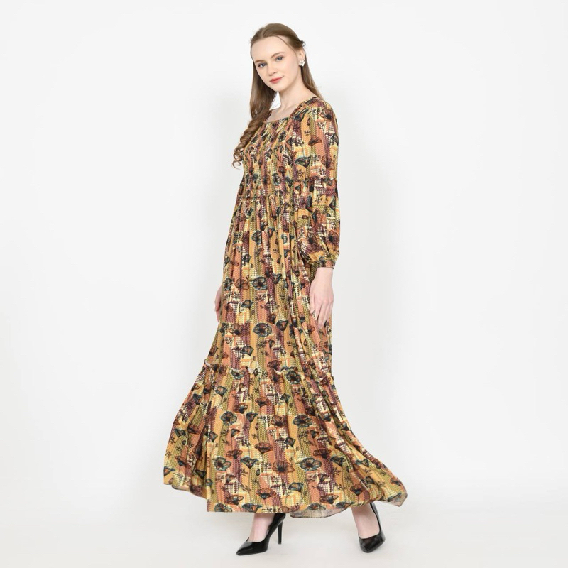 Jual GHEA SMOKE | Yumna Dress Smoke Wanita |Abel Dress Panjang Kerut ...