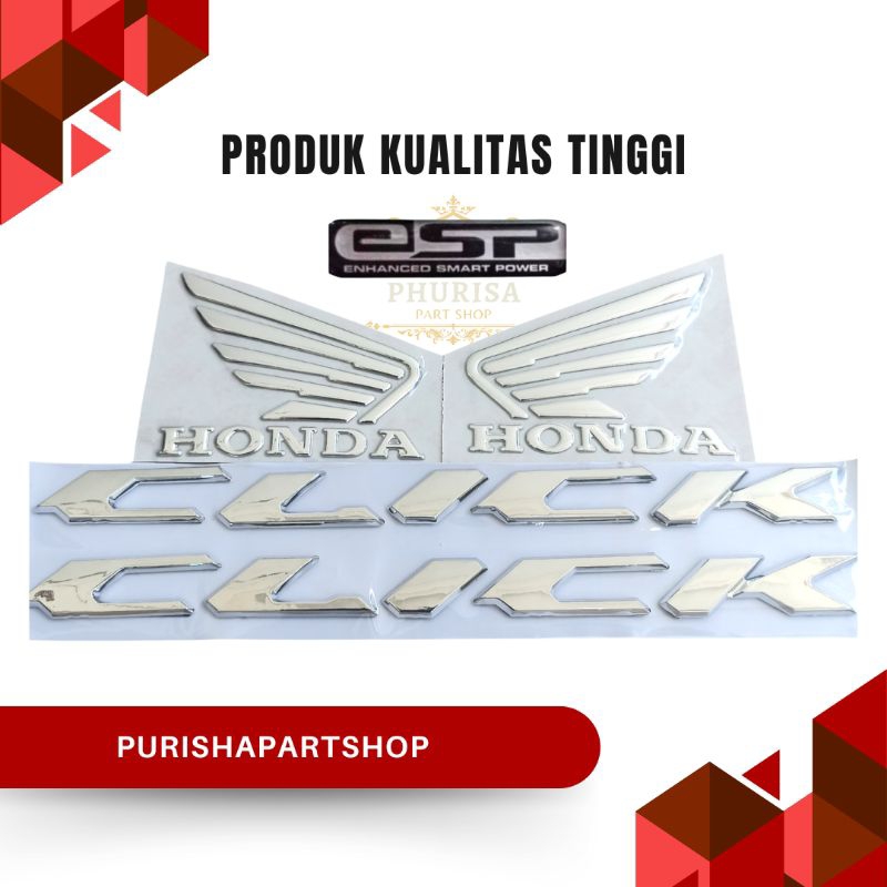 Jual EMBLEM CLICK TIMBUL 3D FULL SET KANAN KIRI/ LOGO CLICK 125 150 160 ...