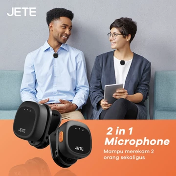 JETE Microphone Wireless MP2 Magnetic Mikrofon Type C With Adapter Lightning Mic Clip On Double