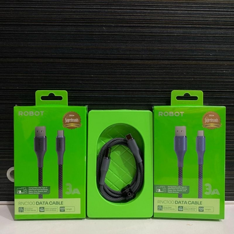 Jual ROBOT RNC100 DATA CABLE USB-A To Type-C 3A 100Cm | Shopee Indonesia